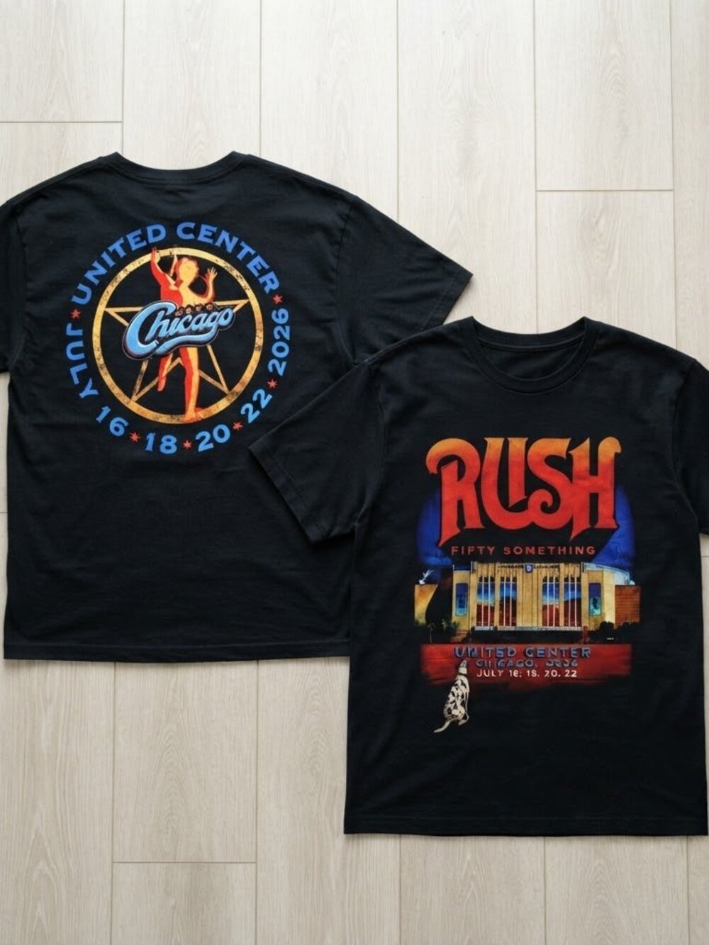 Rush Fifty Something Tour United Center Chicago 2026 Black T-Shirt S-4XL